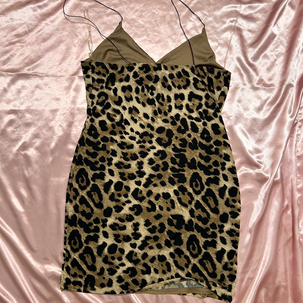 Timing Leopard Print Dress with Pink Lining